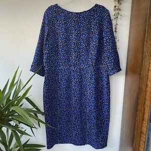 Boden blue leopard dress 16L
